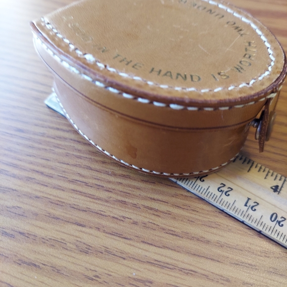 Vintage Leather Jewelry Box/ England for Cuffs,Tie Clips, Rings etc. G C. - Picture 7 of 11